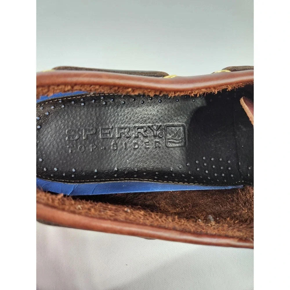 Sperry 2-EYE LEATHER Boat Shoe Deck Water Leather Amaretto Slip On Men's Size 13